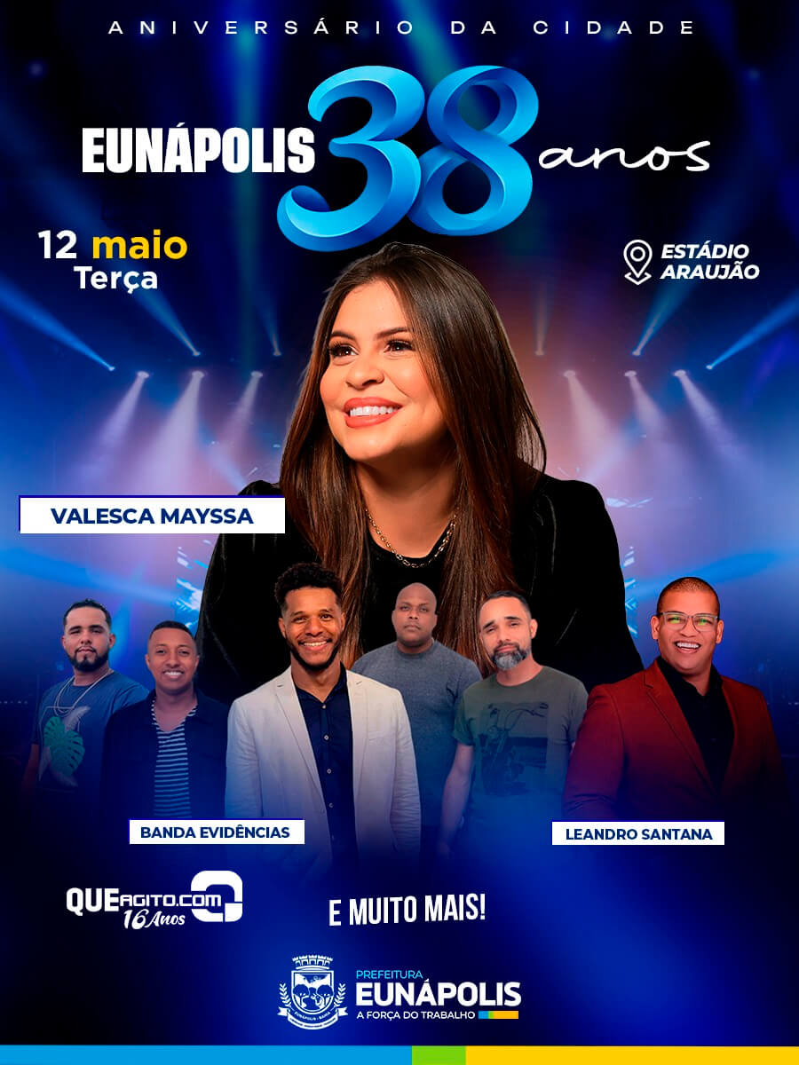 EUNÁPOLIS CELEBRA 38 ANOS COM SHOWS DE LÉO SANTANA, VALESCA MAYSSA E ATRAÇÕES LOCAIS NO ESTÁDIO ARAUJÃO 6