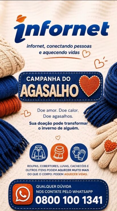 Infornet lança Campanha do Agasalho para ajudar famílias em situação de vulnerabilidade Infornet lança Campanha do Agasalho para ajudar famílias em situação de vulnerabilidade 120