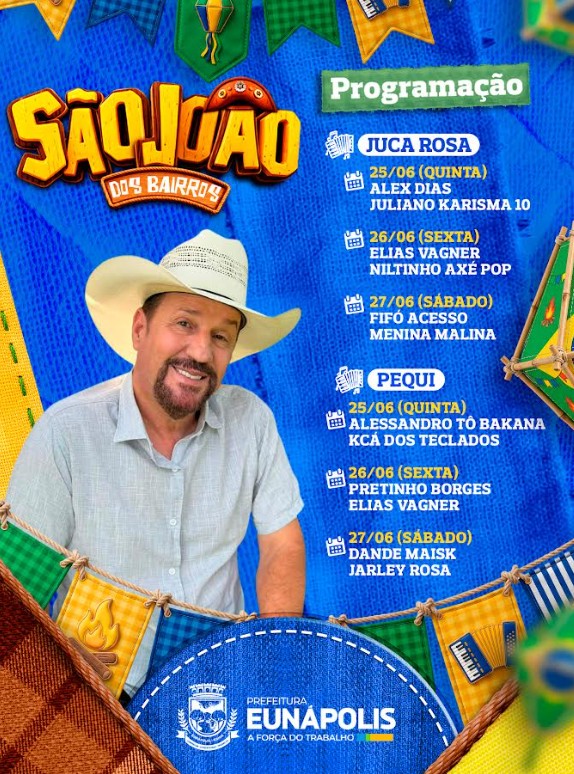 Prefeito Robério prorroga São João dos Bairros e anuncia Elias Wagner no Pequi e Juca Rosa nesta sexta-feira (26) 4