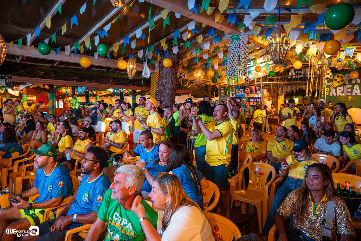 Muito agito marca transmissão do jogo entre Brasil e Escócia no Copa no Área 4
