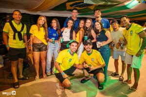 Muito agito marca transmissão do jogo entre Brasil e Escócia no Copa no Área 1
