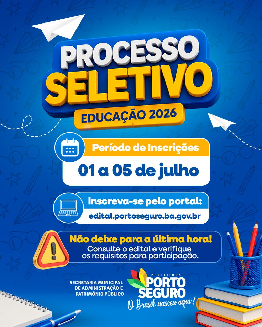 Prefeitura de Porto Seguro abre processo seletivo para a Secretaria de Educação 4