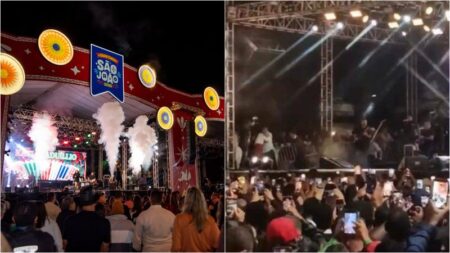 Estrutura de palco desaba em show de Amado Batista no São João da Bahia Estrutura de palco desaba em show de Amado Batista no São João da Bahia 6