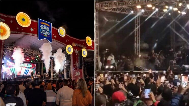 Estrutura de palco desaba em show de Amado Batista no São João da Bahia Estrutura de palco desaba em show de Amado Batista no São João da Bahia 4
