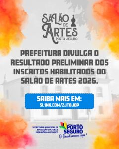 Prefeitura divulga resultado preliminar dos inscritos habilitados do Salão de Artes 2026 Prefeitura divulga resultado preliminar dos inscritos habilitados do Salão de Artes 2026 1
