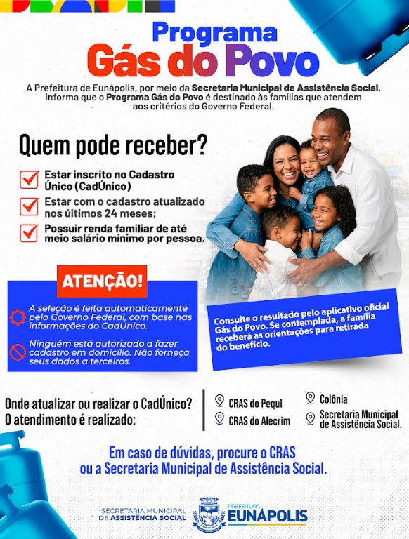 Prefeitura de Eunápolis reforça orientações sobre o Programa Gás do Povo 5