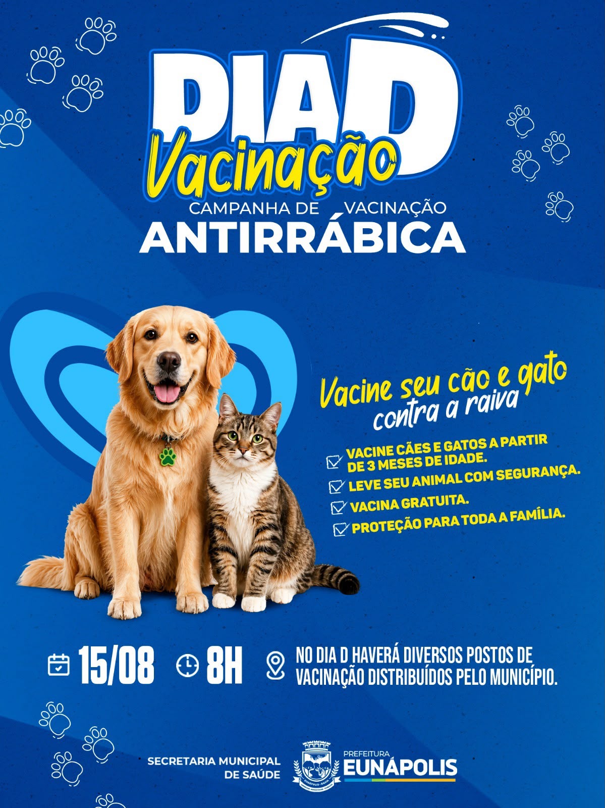 Prefeitura de Eunápolis promove Dia D da Vacinação Antirrábica neste sábado (15) 5