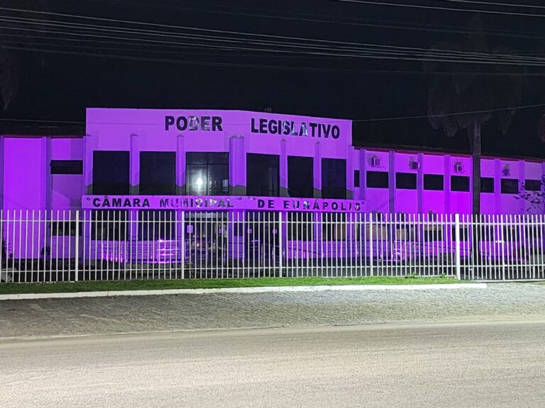 Câmara de Eunápolis se ilumina de lilás pelo fim da violência contra a mulher Câmara de Eunápolis se ilumina de lilás pelo fim da violência contra a mulher 120