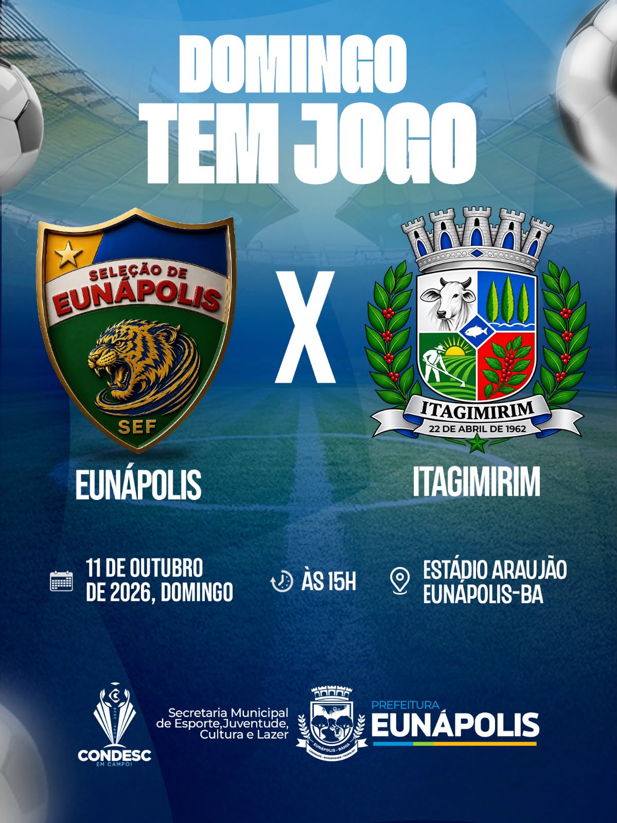 Eunápolis enfrenta Itagimirim neste domingo pela Copa CONDESC 5